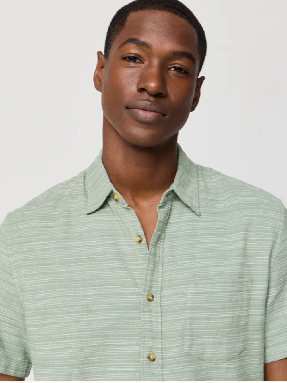 J crew quarry green Short-sleeve slub dobby shirt